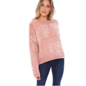 Cozy Women's Sweater Sanctuary Chenille Pullover in Pink Scotch.